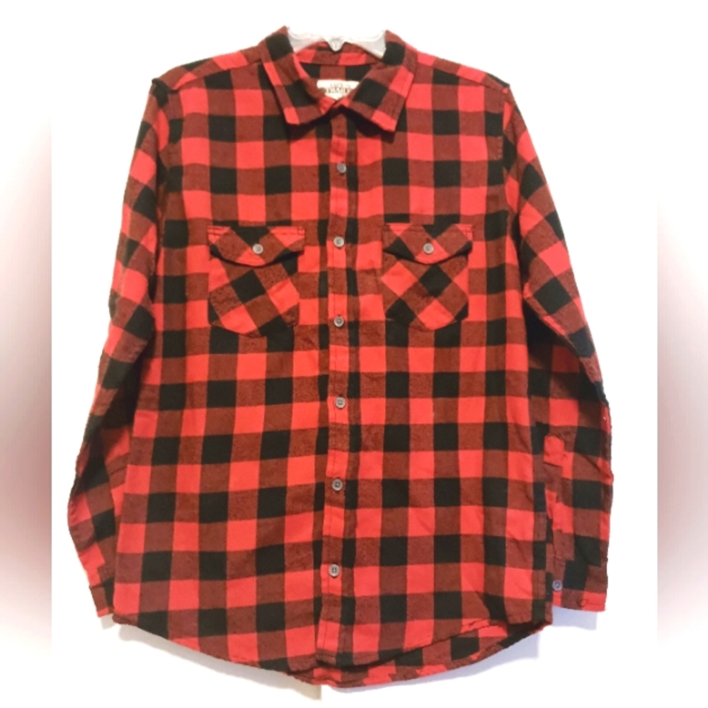 Vintage Men's Open Trails Flannel Shirt. Size Medium.